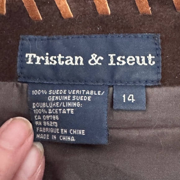 💥HOST PICK💥 Vintage Retro Tristan & Iseut Brown Suede Skirt, Stitch Detailing 💥 - Picture 6 of 15